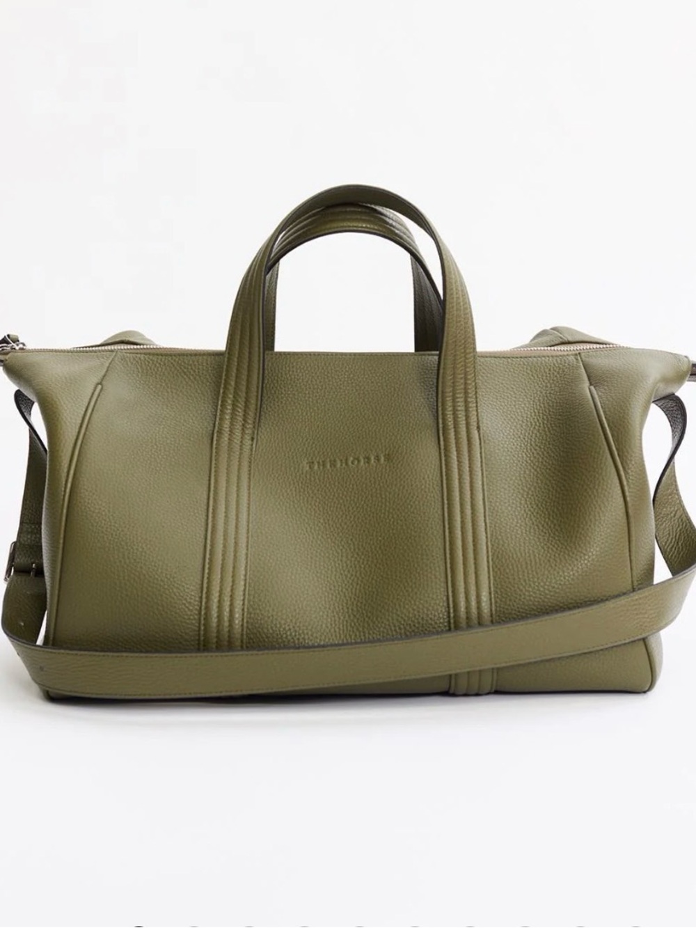 The Horse Olive Green Leather Duffel Bag